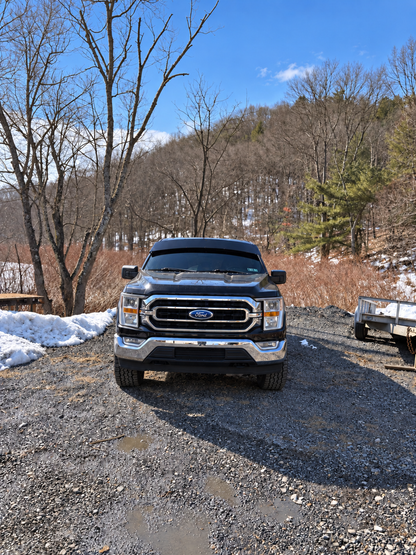 2017–2026 Ford F-150 with smooth TRUBLU straight drop visor, front view