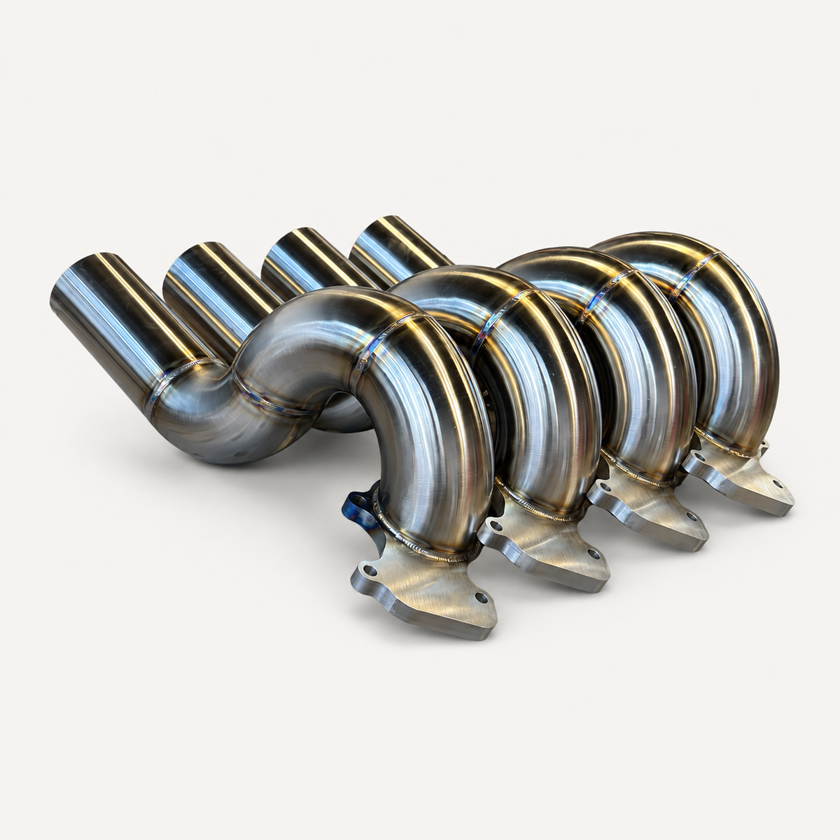 Handcrafted TruBlu Fab Cummins stainless hood stack pipes