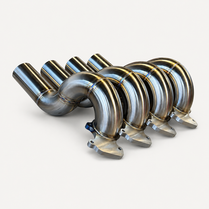Handcrafted TruBlu Fab Cummins stainless hood stack pipes