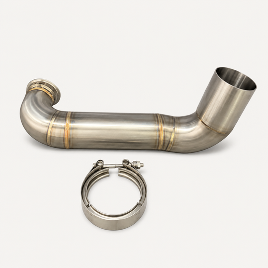 6.0 Powerstroke hood stack kit with stainless pipe and V-band clamp