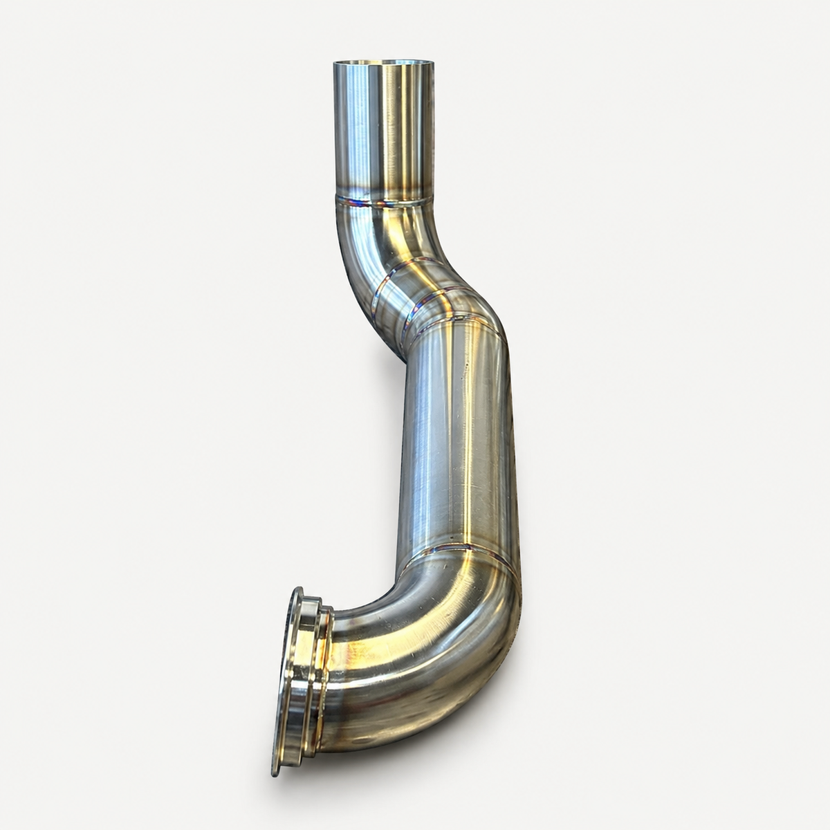 TIG-welded 7.3 Powerstroke hood stack pipe opposite-side view