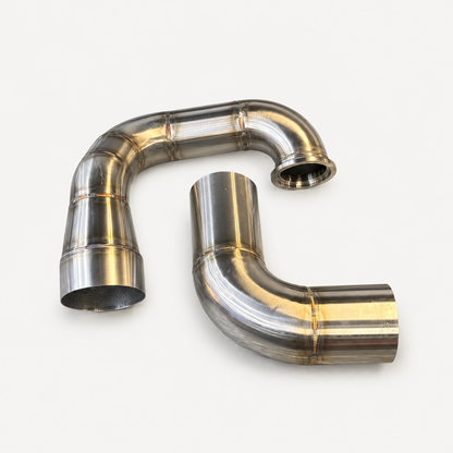 6.7 Powerstroke hood stack kit with 3-inch and 4-inch stainless pipe sections