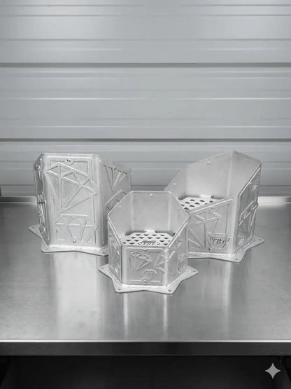 Diamond-Edition CNC aluminum hood-stack tips in multiple sizes