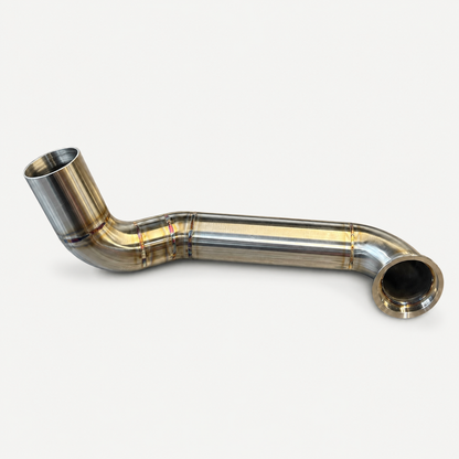 99–03 Powerstroke hood stack pipe routing and V-band inlet view