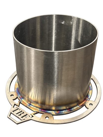 Flat-top TRUBLU stainless hood-stack tip with original TBF flange on white