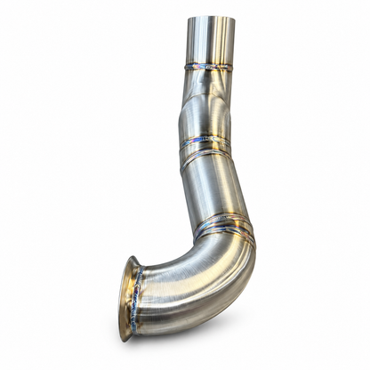 TRUBLU FAB 7.3 OBS Powerstroke stainless hood stack pipe – end perspective on white background
