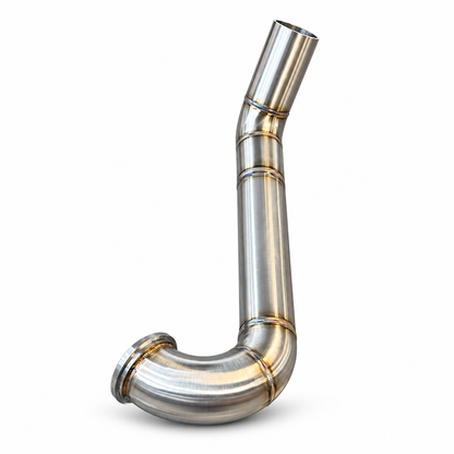 TRUBLU FAB LLY/LBZ/LMM Duramax stainless hood stack pipe – end perspective on white background