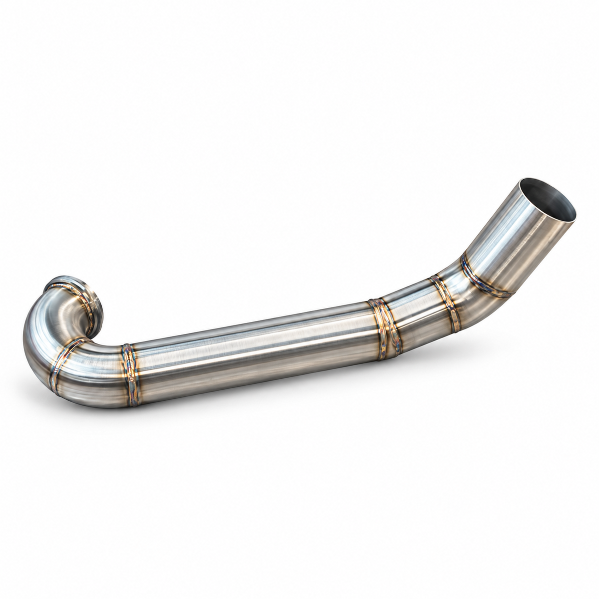 TRUBLU FAB LLY/LBZ/LMM Duramax stainless hood stack pipe – opposite side view on white background